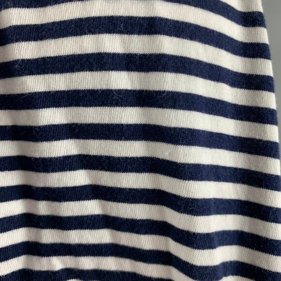 RALPH LAUREN Size XL Navy White Stripe Cotton Short Sleeve Polo - Picture 4 of 8